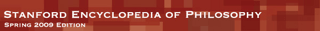 A rectangular brown   logo for the "Stanford Encyclopedia of Philosophy."