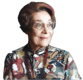 A reversed, enhanced, and colorized photographic cutout of Genieveve Rodis-Lewis used for visually identifying her.