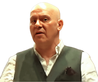 An enhanced colorized video cutout of Ray Scott Perceival wearing a green vest over a light yellow shirt used to visually identify him.