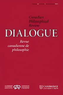 An enhanced red color cover for the Journal "Dialogue: Canadian Philosophical Review" used to visually identify it.