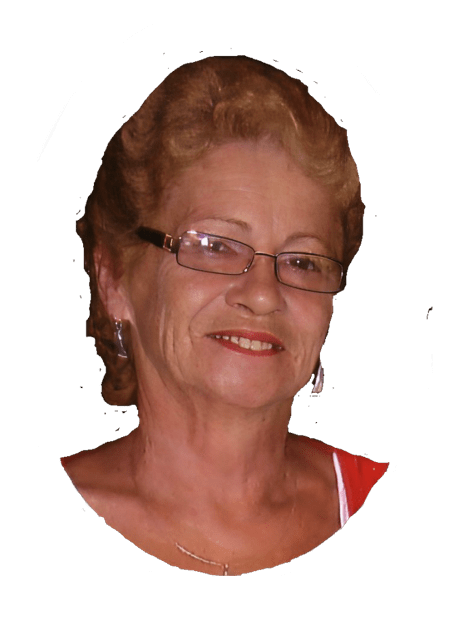 A reversed enhanced color photographic headshot cutout of Jane Marie Todd with glasses and drop earring and wearing a bright red and white top partially visible used to visually identify her.