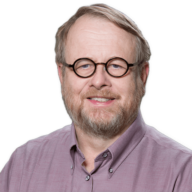 To visually identify him, a reversed enhanced color photographic headshot cutout of Christopher Williams with round glasses and a mauve collared shirt was used.