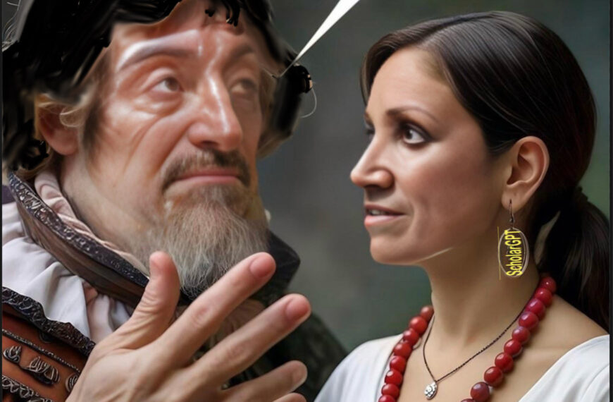An enhanced colorized AI generated by Leonardo.ai via image generation from text with additional facial substitutions and cloning to give Descartes black hair and improve the thought bubble text content referencing the web page's title is used as a featured image.