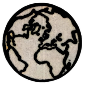An enhanced circle drawing of the Earth showing continents in a heavy black outline is used as a bullet point.