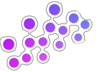 Fourteen purple and lavender filled-in circles are used as a bullet point.