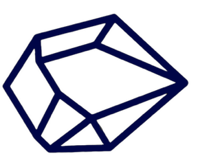 An enhanced dark blue outlined rhomboid figure with the apex of the triangle pointing to the right is used as a bullet point.