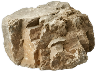 An enhanced cutout of a craggy rock.