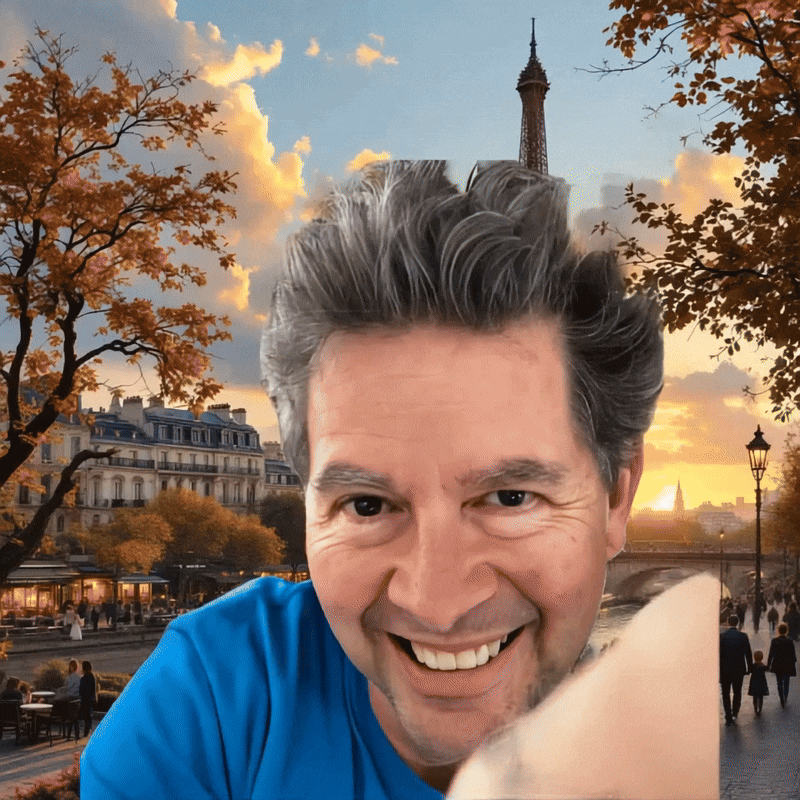 This is an animated GIF of a glasses-less Dr. David C. Ring wearing a blue T-shirt. He puts his hands up to his head, and then his head explodes with bright white light fireworks.