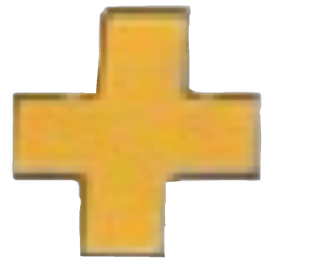 An enhanced cutout of a mustard-yellow off-center to the right cross of equal dimensions from ESPN logo is used as a bullet point.