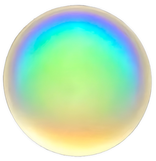 An enhanced iridescent rainbow colored soap bubble-like circle is used as a bullet point. 