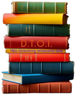An enhanced photographic cutout of nine books of different colors stacked on top of each other, with “D.T.O.I” on the fourth book from the top’s spine and the website URL on the yellow-spined book below it, is used as a bullet point.