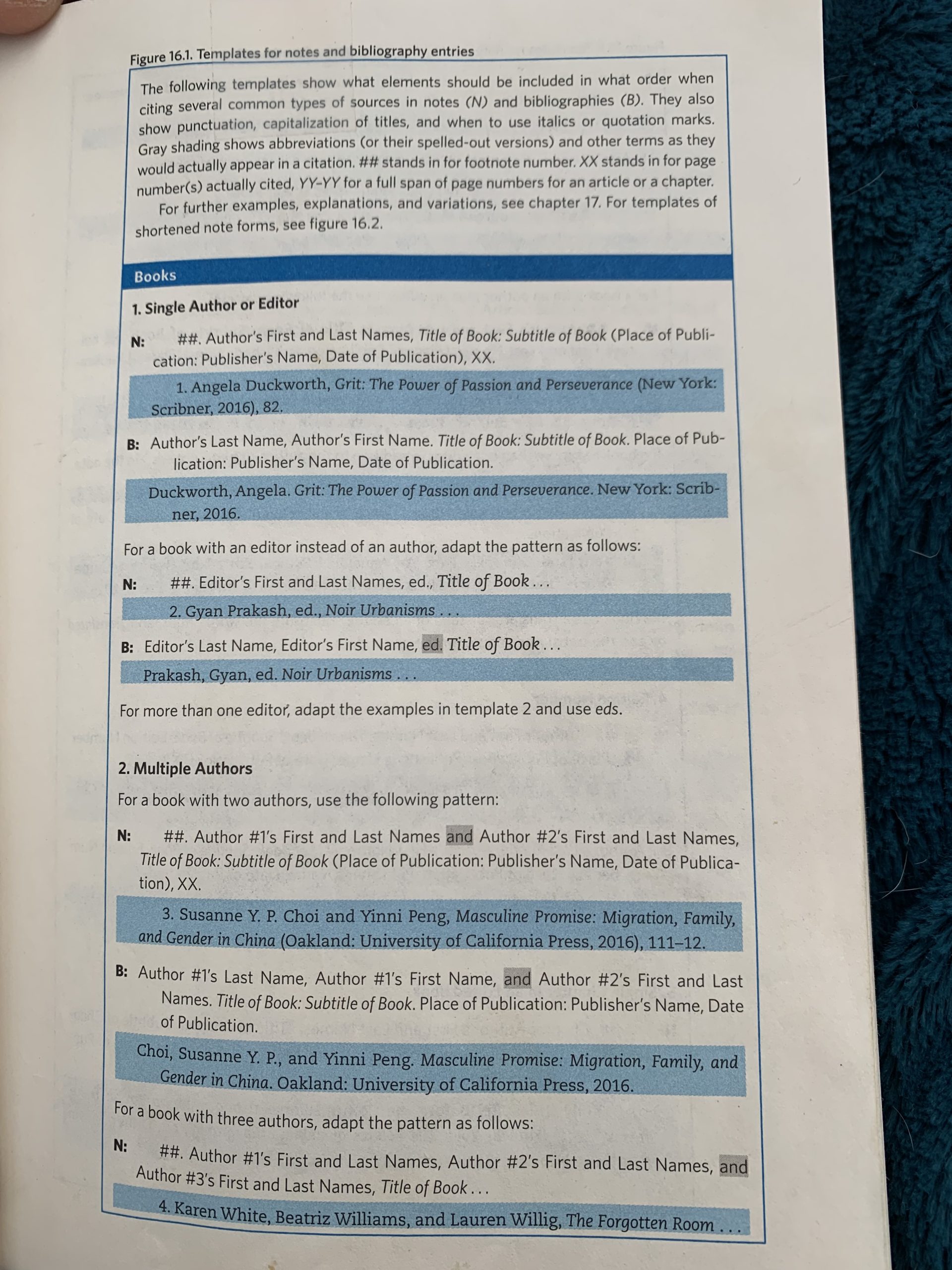 One of four pages from Turabian’s book on citations