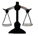 A drawing of a balancing scale is used as a bullet point.