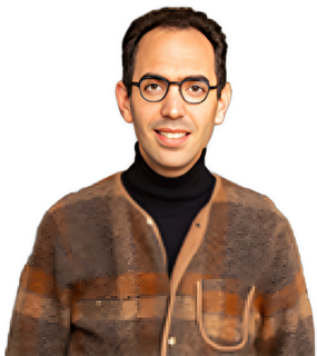 An enhanced photographic cutout of Tarek R. Dika is used for visual identification.