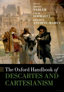 An enhanced color book cover of “The Oxford Handbook on Descartes and Cartesianism” is used for visual identification.