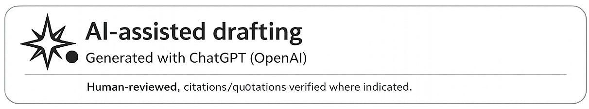 The logo from ChatGPT for AI Drafting is used to visually identify the source of the writing.