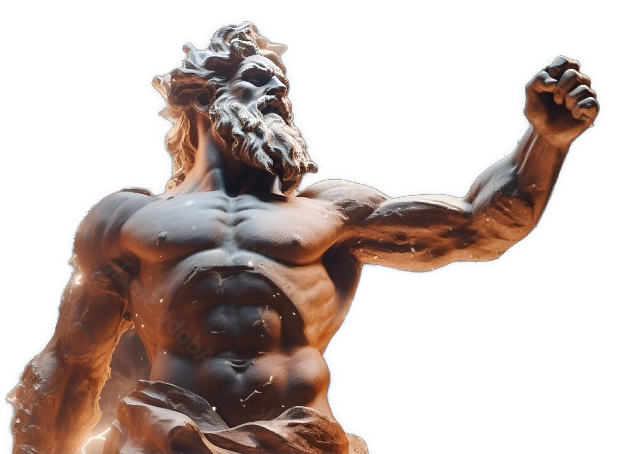 An enhanced cutout of a statue of Jupiter with his left arm held out is used for visual identification.