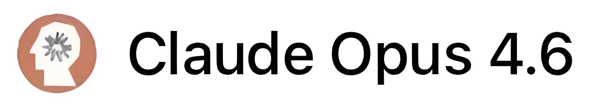 An enhanced image of Claude Opus 4.6 with a logo on the left side of an outline of a human head in left profile with a spiked star inside of the head.