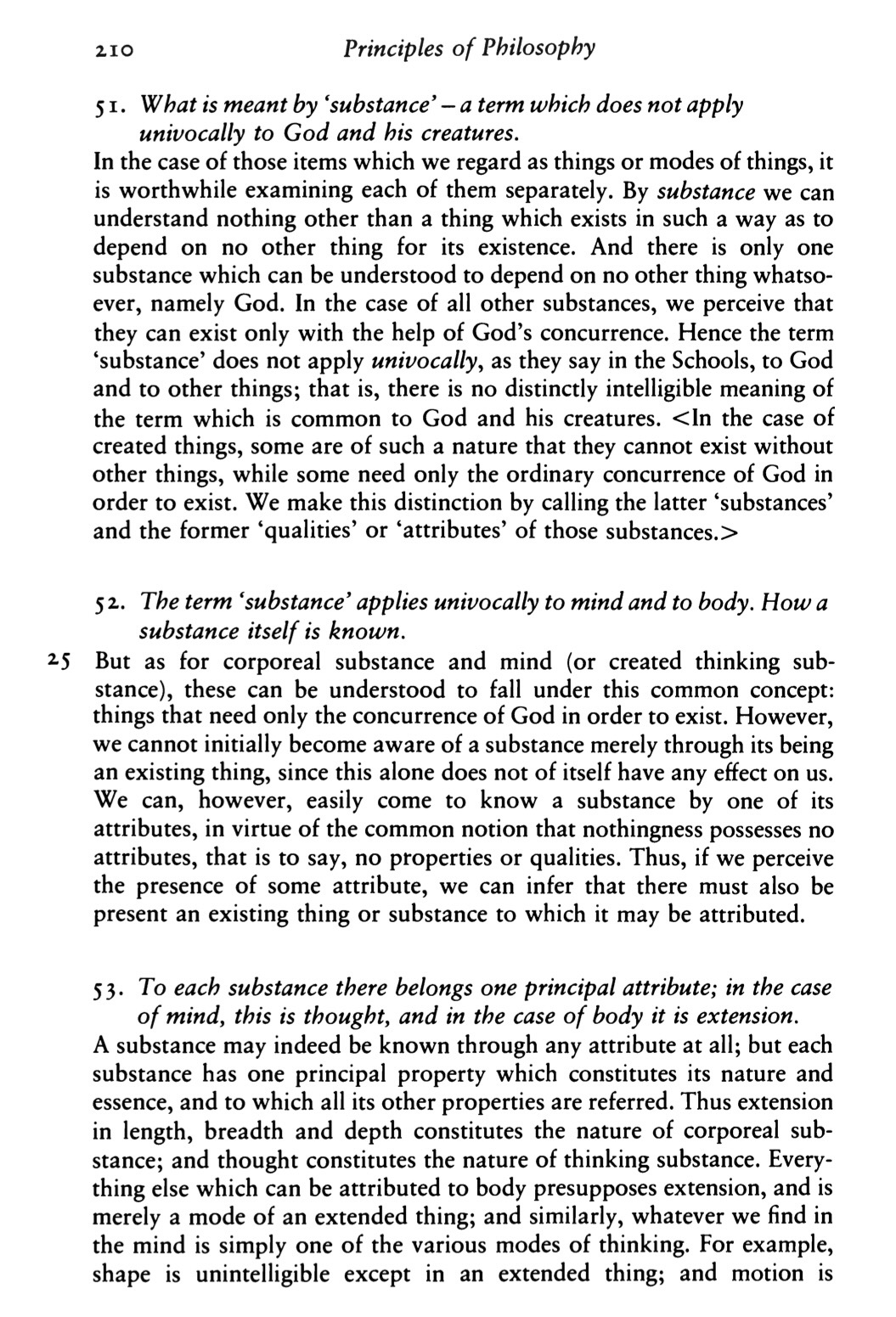 A screen capture of the Cottingham translation of Descartes’s The Principles of Philosophy I.51–53.