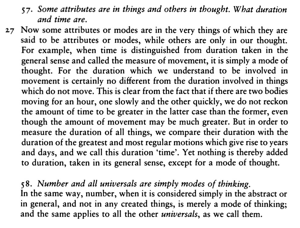 A screen capture of the Cottingham translation of Descartes’s The Principles of Philosophy I.57–58.