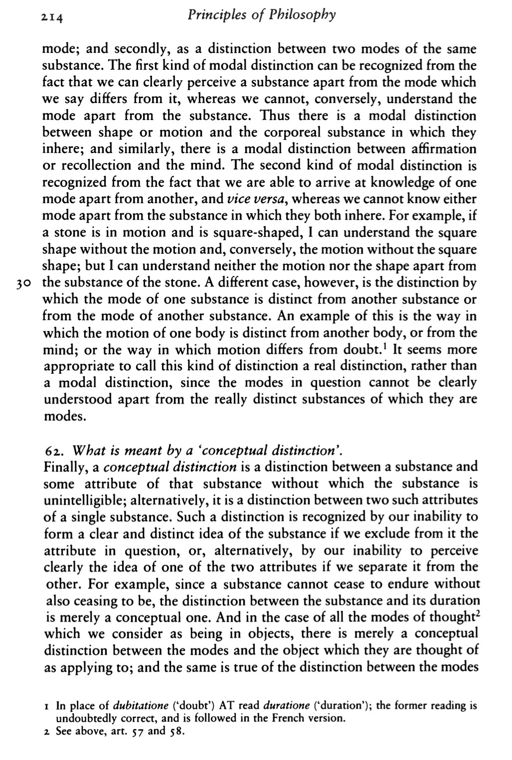 A screen capture of the Cottingham translation of Descartes’s The Principles of Philosophy I.61–62.