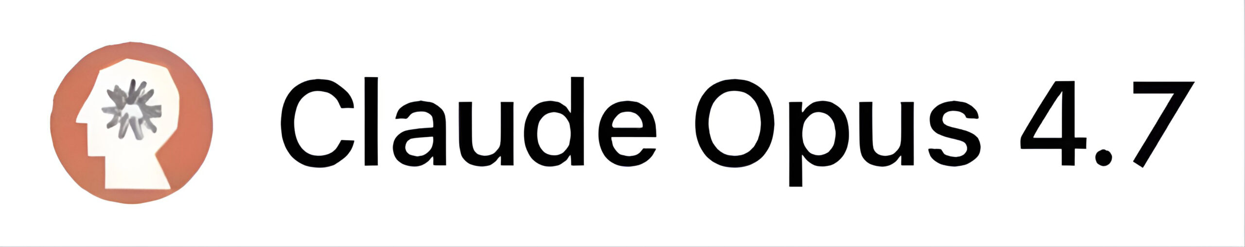 An enhanced image of Claude Opus 4.7 with a logo on the left side of an outline of a human head in left profile with a spiked star inside of the head.