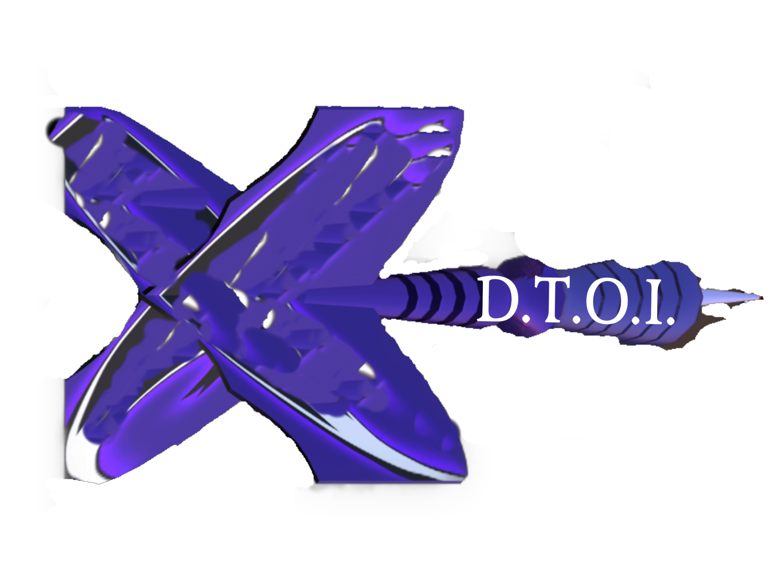 A purple dart with point to the right carries a white “D.T.O.I.” label on the stem.