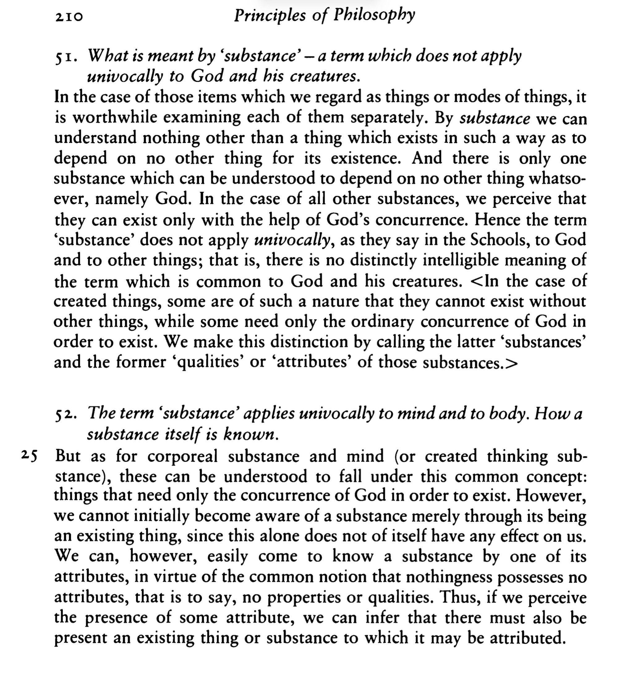 A screenshot of Descartes’s Principles I.51–52.