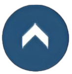 A dark blue circular button features a white upward-pointing chevron centered on it.